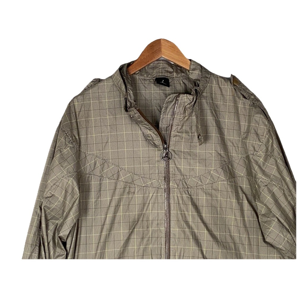 Vintage Nike Air Jordan Members Only Windbreaker Jacket Green/Checker Size XXLT - Picture 2 of 15